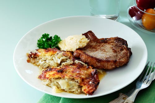 Keto pork chops with cabbage casserole