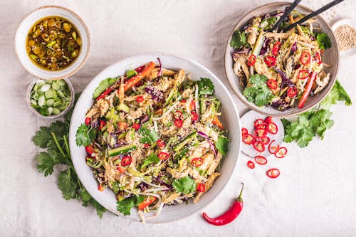 Asian chicken & veggie salad